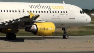 Vueling A320 take off 36L at Lyon St Exupéry LYSLFLL [upl. by Nanek]