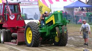 John Deere 630  Antique Tractor Pull Deerfield Fair NH 2012 Video  59 [upl. by Nitsrek]