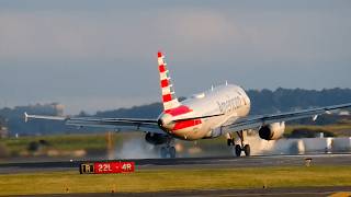 Amazing Moments American Airlines Planes Taking Off and Landing at Logan Airport [upl. by Nageet]