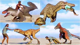 HUMANS VS ALL DINOSAURS amp FLYING REPTILES  JURASSIC WORLD EVOLUTION 2 [upl. by Eladroc]