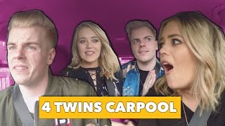 4 TWINS 1 CARPOOL KARAOKE  NikiNSammy amp LucyAndLydia [upl. by Einafets]