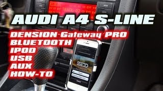 AUDI A4 S4 BLUETOOTH IPOD USB DENSION GATEWAY PRO GWP1AC1 GWP1AC2 iPHONE SYMPTHONY [upl. by Gwenette]