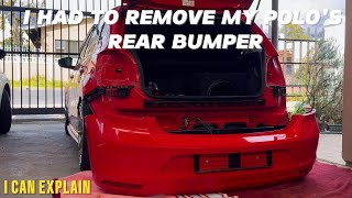 I CAN EXPLAIN GETTING MY POLOS BUMPER SPRAYED  HOW TO REMOVE POLO 6 BUMPER [upl. by Eniarda]