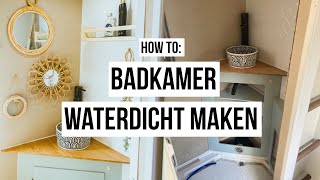 HOW TO CAMPER BADKAMER WATERDICHT MAKEN met BETON CIRE  Tedventure [upl. by Annawd669]