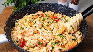 Ich habe noch nie so lecker gegessen Pasta mit Garnelen in einer cremigen Sauce [upl. by Zerline550]