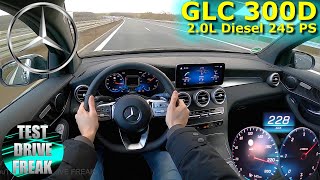 2022 Mercedes GLC 300d Coupe 4MATIC 245 PS TOP SPEED AUTOBAHN DRIVE POV [upl. by Groscr]