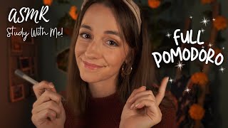 ASMR  Study with Me 💕 FULL Pomodoro Session with Timer amp Breaks [upl. by Homans]