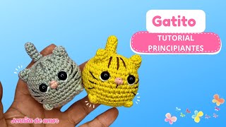 GATITO  Aprende paso a paso Tutorial para Principiantes Amigurumi [upl. by Hepsibah]