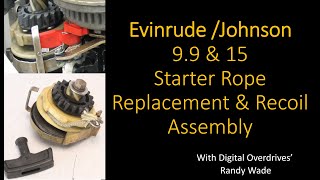 Evinrude 99 Recoil Starter  Pull Rope Replacement [upl. by Nepil105]