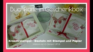 Buchkarte in Geschenkbox  Buchkarte ohne Stanzform basteln Stampin´UP [upl. by Jaclyn]