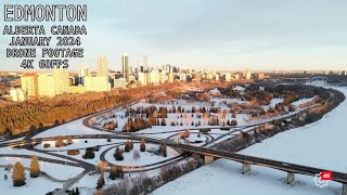 Edmonton Alberta 4K Drone Footage January 2024 [upl. by Halika]