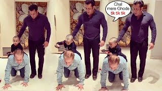 Salman Khans Family Playing With Arpita Khans CUTE Son Ahil Inside House Galaxy Apts [upl. by Celie]