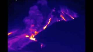 Thermal and visible video of a pyroclastic flow down Tyers ghaut [upl. by Elenore]