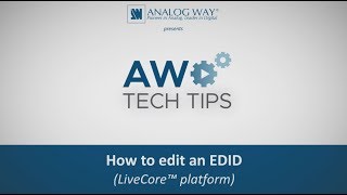 How to edit an EDID LiveCore™ platform [upl. by Droffilc]