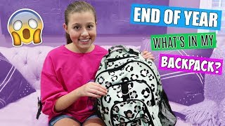 WHATS IN MY BACKPACK END OF SCHOOL YEAR 2018 [upl. by Gnues]