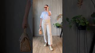 How to style white jeans in 5 ways howtostyle whitejeans stylingtips outfits ootd grwm [upl. by Pontone]