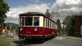 Züge zum Bahnhofsfest Wernigerode  Gasttriebwagen und Rollbockzug [upl. by Coppinger]