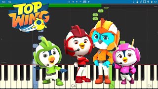 Top Wing Theme Song  EASY Piano Tutorial [upl. by Tama]