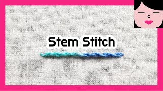 STITCH DICTIONARY  스템 스티치 자수배우기 stem stitch [upl. by Beata294]