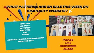 Pattern Sale What Patterns Are on Sale This week on Simplicity Website patternsale sewing [upl. by Aicilaf]