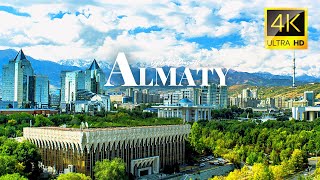 Beautiful amp Largest City of Kazakhstan Almaty 🇰🇿 in 4K ULTRA HD 60FPS Video by Drone [upl. by Nekcarb]