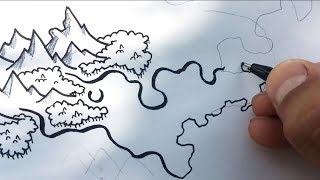 Fantasy Map Making  StepbyStep Mountain and Forest Variations [upl. by Sorel]