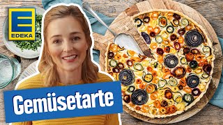 Herzhafte Gemüsetarte Rezept  Vegetarische Gerichte der französischen Küche [upl. by Ahsirtap]