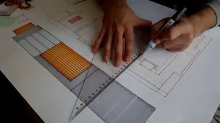 How to draw architectural plans with markers [upl. by Ayitahs]