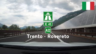 Driving in Italy Autostrada del Brennero A22 from Trento to Rovereto [upl. by Kirt]