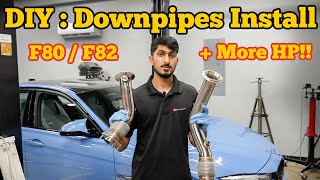 How To Install BMW F80 M3 F82 M4 Downpipes [upl. by Thesda513]