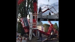 Crane accident Spierings mobiele torenkraan omgevallen in Haarlem [upl. by Eilarol635]