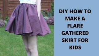 DIY HOW TO MAKE A FLARE GATHERED SKIRT FOR KIDS [upl. by Annaira]