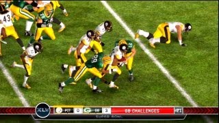 NFL 2010 Super Bowl XLV  Pittsburgh Steelers vs Green Bay Packers  2nd Qrt  Madden 11  HD [upl. by Neerihs720]