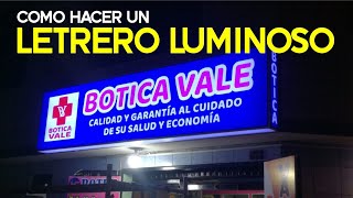 Como hacer un letrero luminoso con focos led [upl. by Leicam]