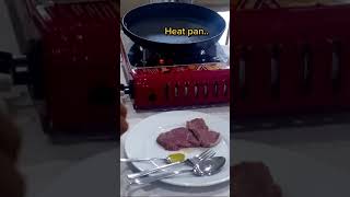 GUERIDON SERVICE  How to Flame Minute Black Pepper Steak [upl. by Attennot389]