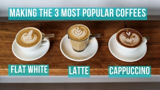 How to Make the 3 Most Popular Milk Coffees barista coffee [upl. by Persian]