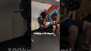 100 kg99 reps Bench press shortsfeed shorts trending benchpress [upl. by Stroud]