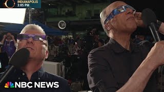 This is magical Lester Holt and Tom Costello witness totality in Indianapolis [upl. by Serrell]