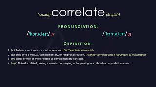 Correlate Meaning And Pronunciation  Audio Dictionary [upl. by Atnauqahs]