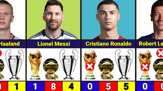 Best Footballers How Many World Cup Ballon dOr amp Champions League They Won [upl. by Enelaehs]