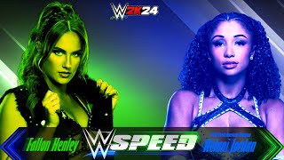 WWE Speed Week 2 Match 1 Fallon Henley vs NXT NA Champion Kelani Jordan WWE2k24 [upl. by Akinas]