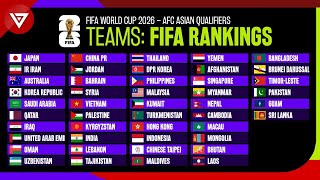 All 46 Teams FIFA Rankings AFC Asian Qualifiers for FIFA World Cup 2026 [upl. by Simsar]