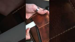 ASMR  Leather breaking sound Ungluing the seams of a leather wallet  Leathercraft  Wax Badalassi [upl. by Presber413]