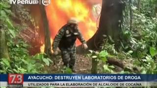 Ayacucho Destruyen laboratorios de droga utilizados para elaboración de alcaloide de cocaína [upl. by Oniuqa]