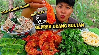 UDANG SULTAN GEPREK  MIE TUMIS KUAH RESEP DINART🤤 [upl. by Rabi]