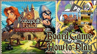 How to Play Catapult Feud Set Up and Review Board Game [upl. by Aihtennek]