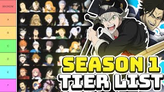 Best Season 1 Characters TIER LIST Black Clover Mobile [upl. by Radferd818]