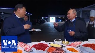 Putin and Xi make pancakes  VOANews [upl. by Verne4]