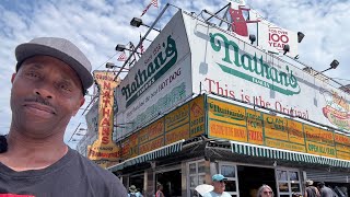 Nathans Hot Dog in Coney Island [upl. by Annyrb]