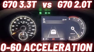 2023 Genesis G70 33T vs 2023 Genesis G70 20T 060 MPH Acceleration Sport Mode [upl. by Aiciles]